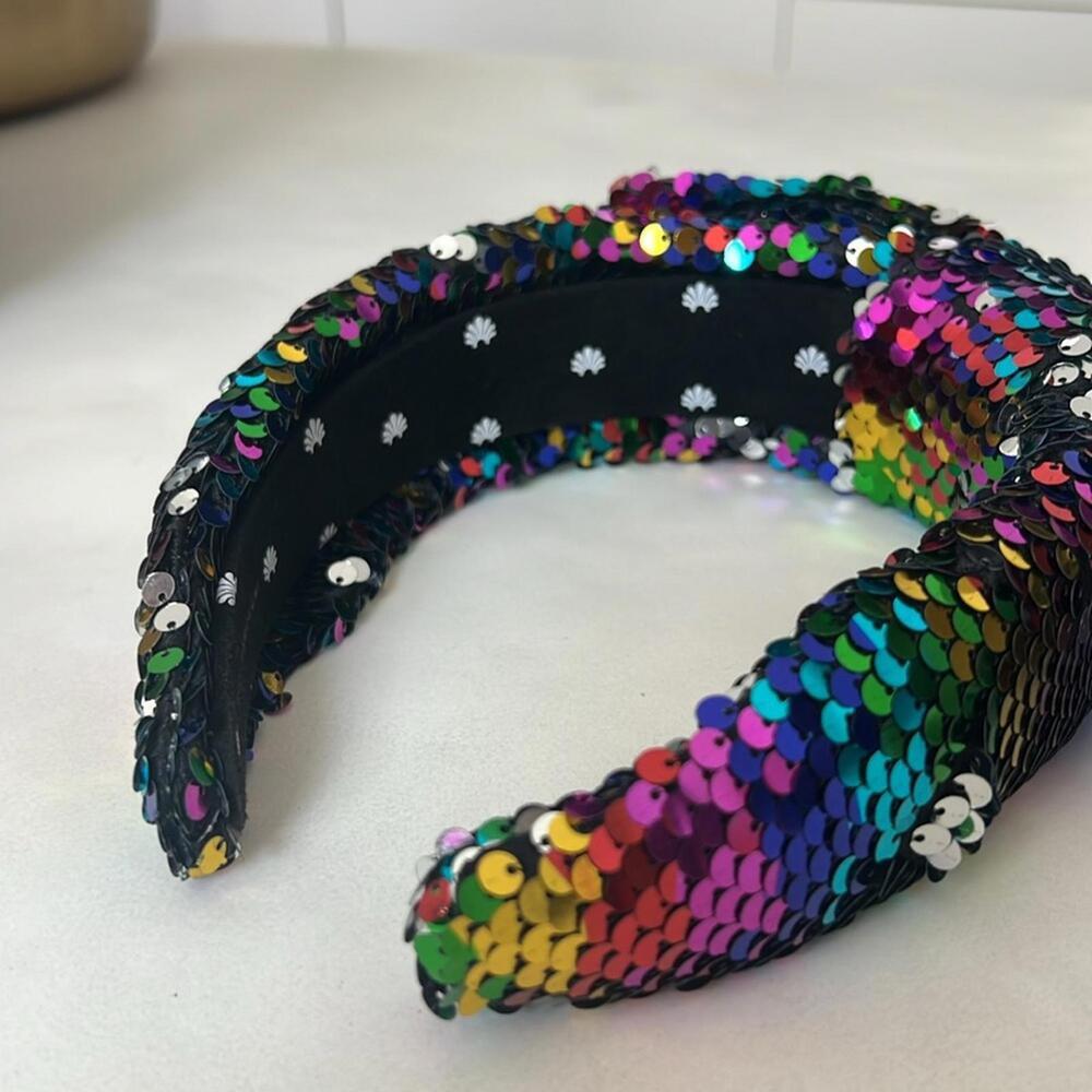 Lele Sadoughi Rainbow Colorful Sequin Holly Headband - Picture 5 of 7